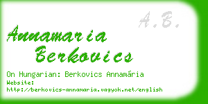 annamaria berkovics business card