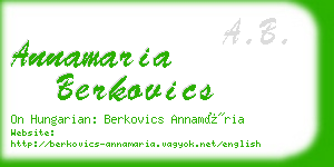 annamaria berkovics business card